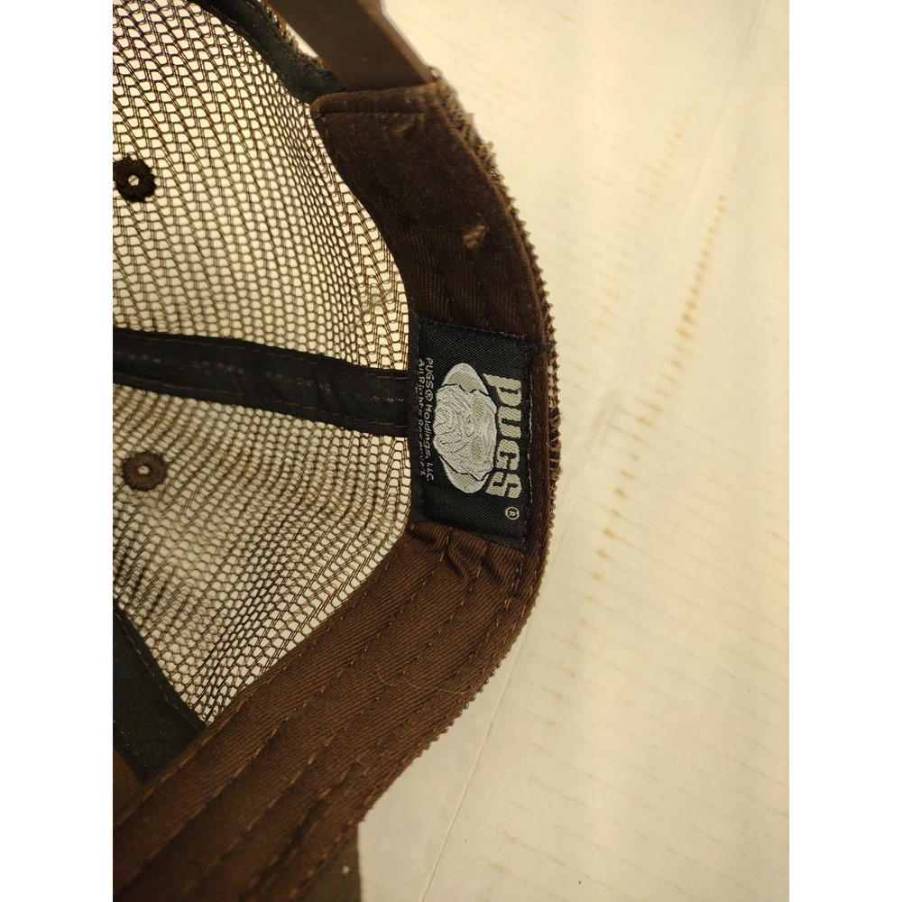 PUGS Brown Snapback Quilted Front Hat Cap One Size Mesh - Picture 6 of 7